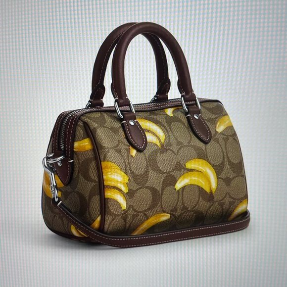 🍌 COACH MINI ROWAN CROSSBODY IN SIGNATURE CANVAS WITH BANANA PRINT 🍌 - Picture 11 of 16